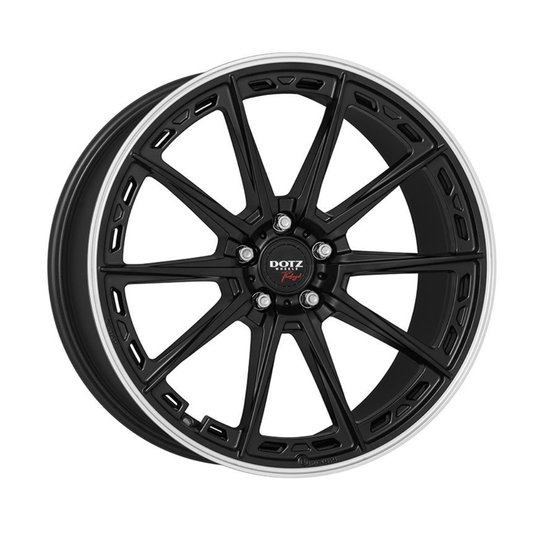 DOTZ SONOMA DARK 19X8 ET44 5X112 BLACK MATT POLISHED LIP