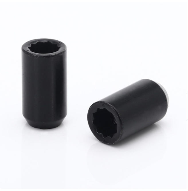 WHEEL NUTS BLACK SET 20 PCS. 32MM 14X1.5 SPLINE DRIVE + KEY