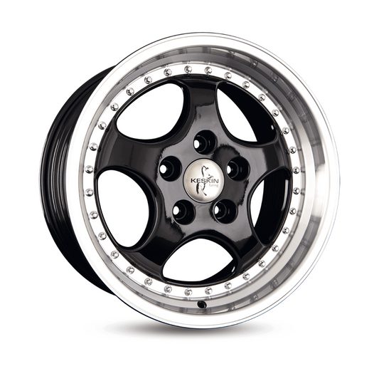 KESKIN KT2 18X9.5 ET52 5X130 BLACK LIP POLISH