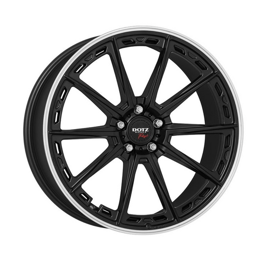 DOTZ SONOMA DARK 19X8 ET44 5X112 BLACK MATT POLISHED LIP