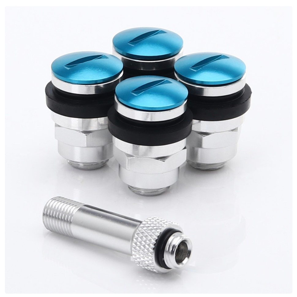 ALLOY VALVE SET 4 PCS. FLAT, CONCEALED V1 BLUE