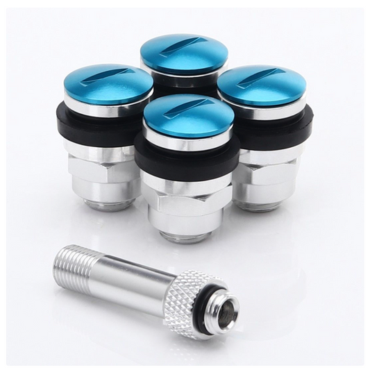 ALLOY VALVE SET 4 PCS. FLAT, CONCEALED V1 BLUE
