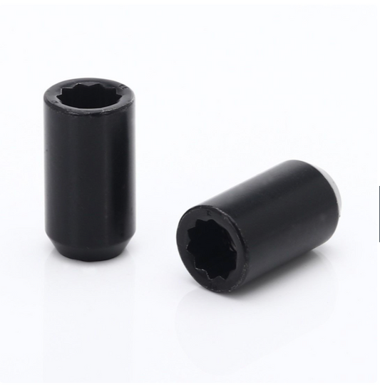 WHEEL NUTS BLACK SET 20 PCS. 32MM 14X1.5 SPLINE DRIVE + KEY